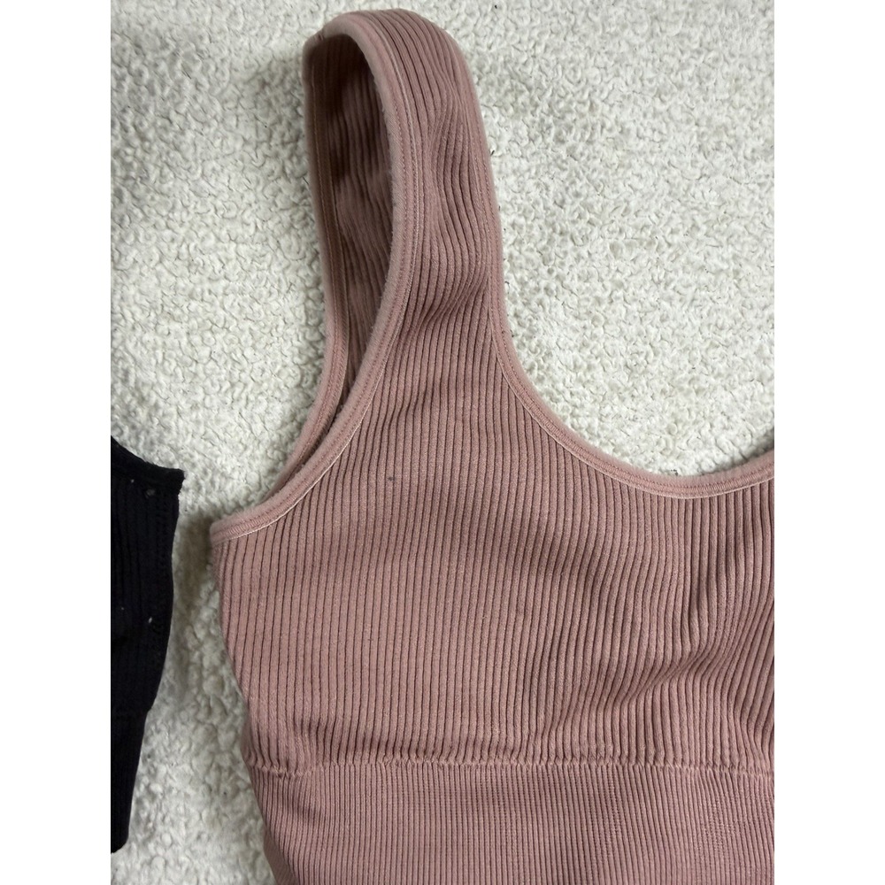 Aerie Sports Bra Lot of 4 Women's Small Ribbed Bralette Black Pink Green - Picture 7 of 9